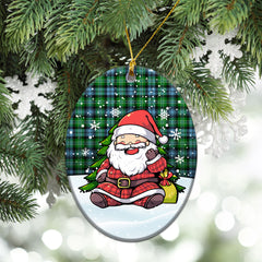 Arbuthnot Ancient Tartan Christmas Ceramic Ornament - Scottish Santa Style