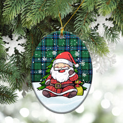 Armstrong Ancient Tartan Christmas Ceramic Ornament - Scottish Santa Style