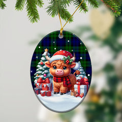 Bannatyne Tartan Christmas Ceramic Ornament - Highland Cow Winter Style