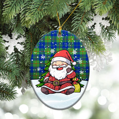 Barclay Hunting Ancient Tartan Christmas Ceramic Ornament - Scottish Santa Style