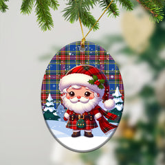 Bethune Modern Tartan Christmas Ceramic Ornament - Santa Claus In Kilt Style