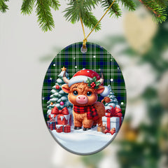 Blackadder Tartan Christmas Ceramic Ornament - Highland Cow Winter Style