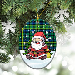 Campbell of Breadalbane Ancient Tartan Christmas Ceramic Ornament - Scottish Santa Style