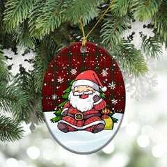 Carruthers Tartan Christmas Ceramic Ornament - Scottish Santa Style