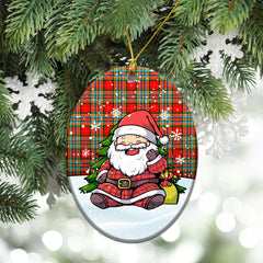 Chattan Tartan Christmas Ceramic Ornament - Scottish Santa Style