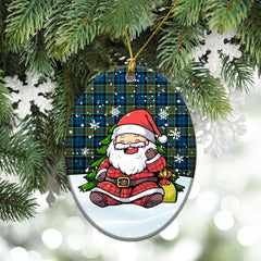 Colquhoun Ancient Tartan Christmas Ceramic Ornament - Scottish Santa Style