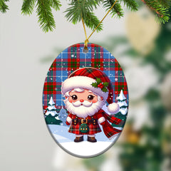 Congilton Tartan Christmas Ceramic Ornament - Santa Claus In Kilt Style