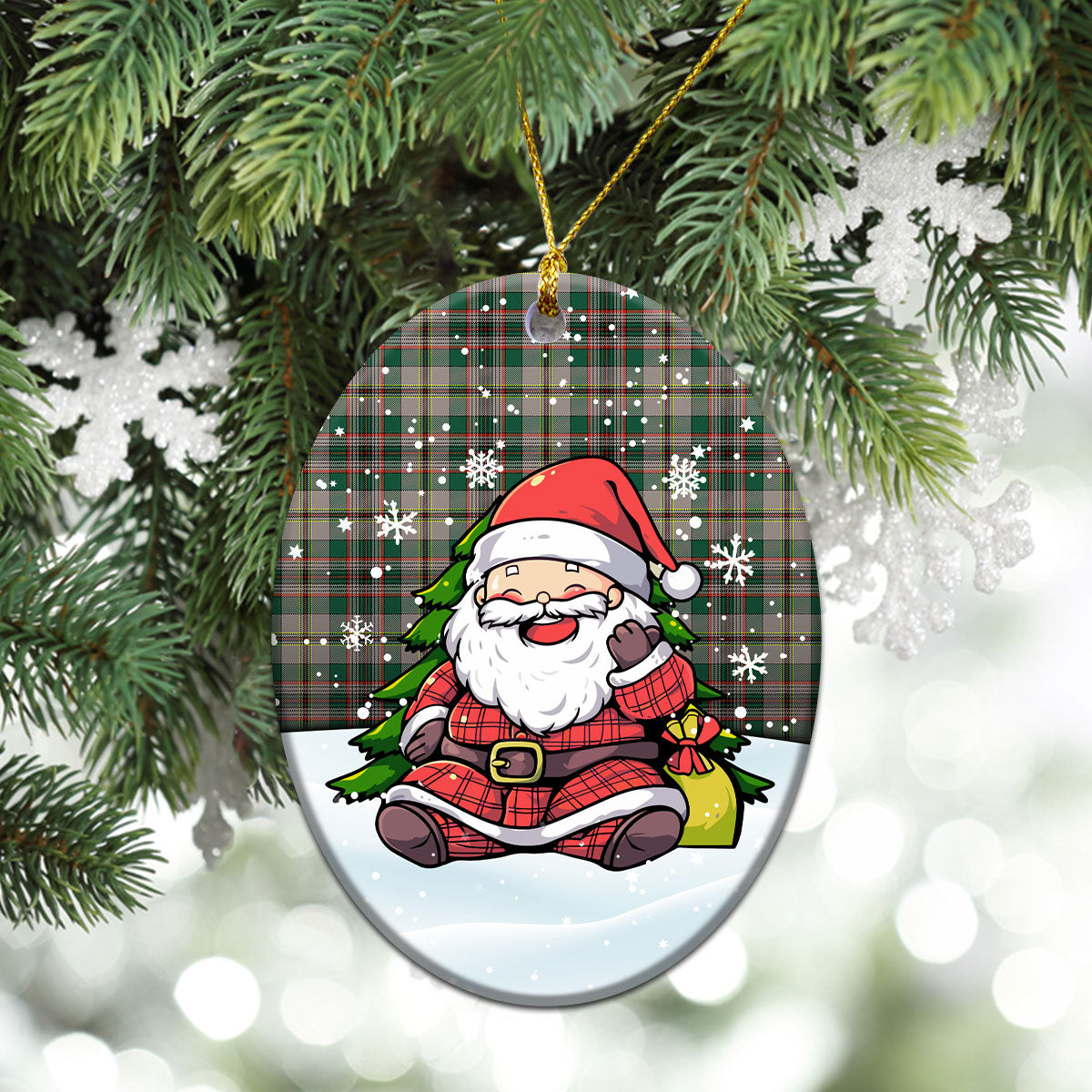 Craig Ancient Tartan Christmas Ceramic Ornament - Scottish Santa Style