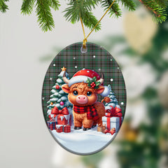 Craig Tartan Christmas Ceramic Ornament - Highland Cow Winter Style