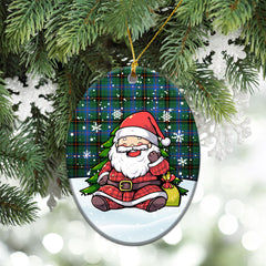 Davidson Ancient Tartan Christmas Ceramic Ornament - Scottish Santa Style