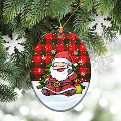 Erskine Modern Tartan Christmas Ceramic Ornament - Scottish Santa Style