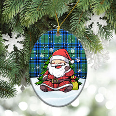 Falconer Tartan Christmas Ceramic Ornament - Scottish Santa Style