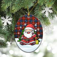 Fraser (of Lovat) Ancient Tartan Christmas Ceramic Ornament - Scottish Santa Style