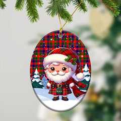 Gow (or McGouan) Tartan Christmas Ceramic Ornament - Santa Claus In Kilt Style