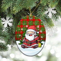 Grierson Tartan Christmas Ceramic Ornament - Scottish Santa Style