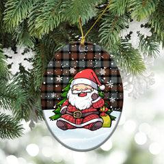 Gunn Weathered Tartan Christmas Ceramic Ornament - Scottish Santa Style