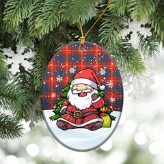 Hamilton Ancient Tartan Christmas Ceramic Ornament - Scottish Santa Style