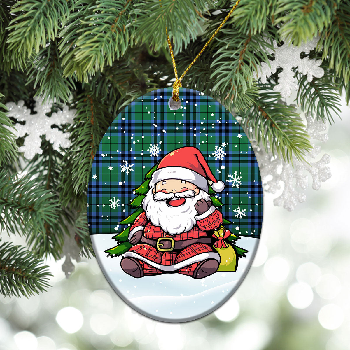 Keith Ancient Tartan Christmas Ceramic Ornament - Scottish Santa Style