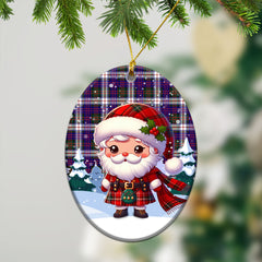 MacDonald Dress Modern Tartan Christmas Ceramic Ornament - Santa Claus In Kilt Style