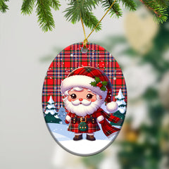 MacFarlane Modern Tartan Christmas Ceramic Ornament - Santa Claus In Kilt Style