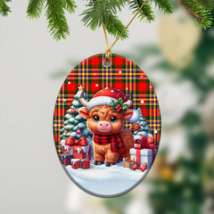 MacGill Modern Tartan Christmas Ceramic Ornament - Highland Cow Winter Style