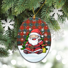 MacLean of Duart Ancient Tartan Christmas Ceramic Ornament - Scottish Santa Style