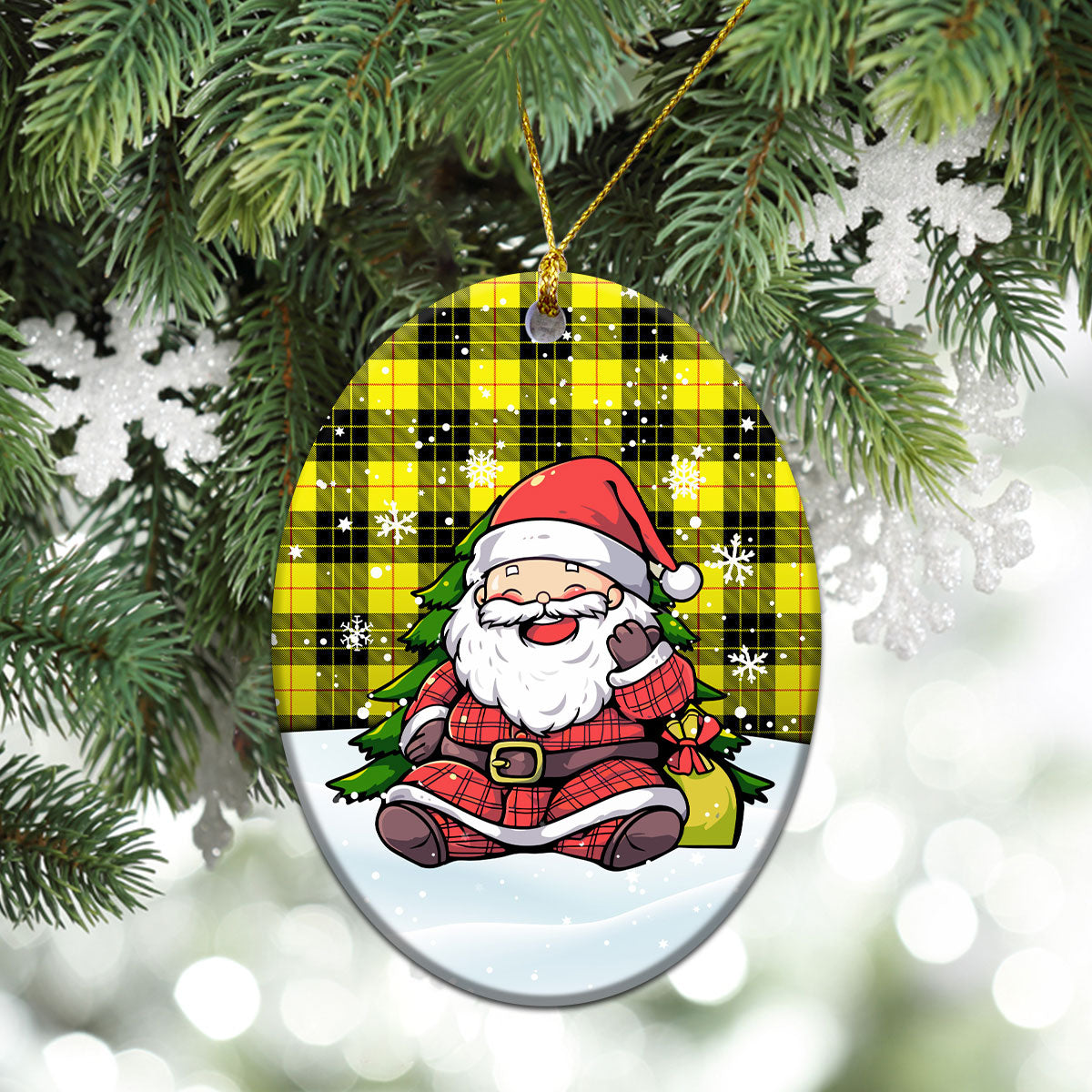 MacLeod of Lewis Modern Tartan Christmas Ceramic Ornament - Scottish Santa Style