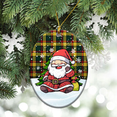 MacMillan Old Modern Tartan Christmas Ceramic Ornament - Scottish Santa Style