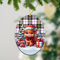 MacPherson Dress Modern Tartan Christmas Ceramic Ornament - Highland Cow Winter Style