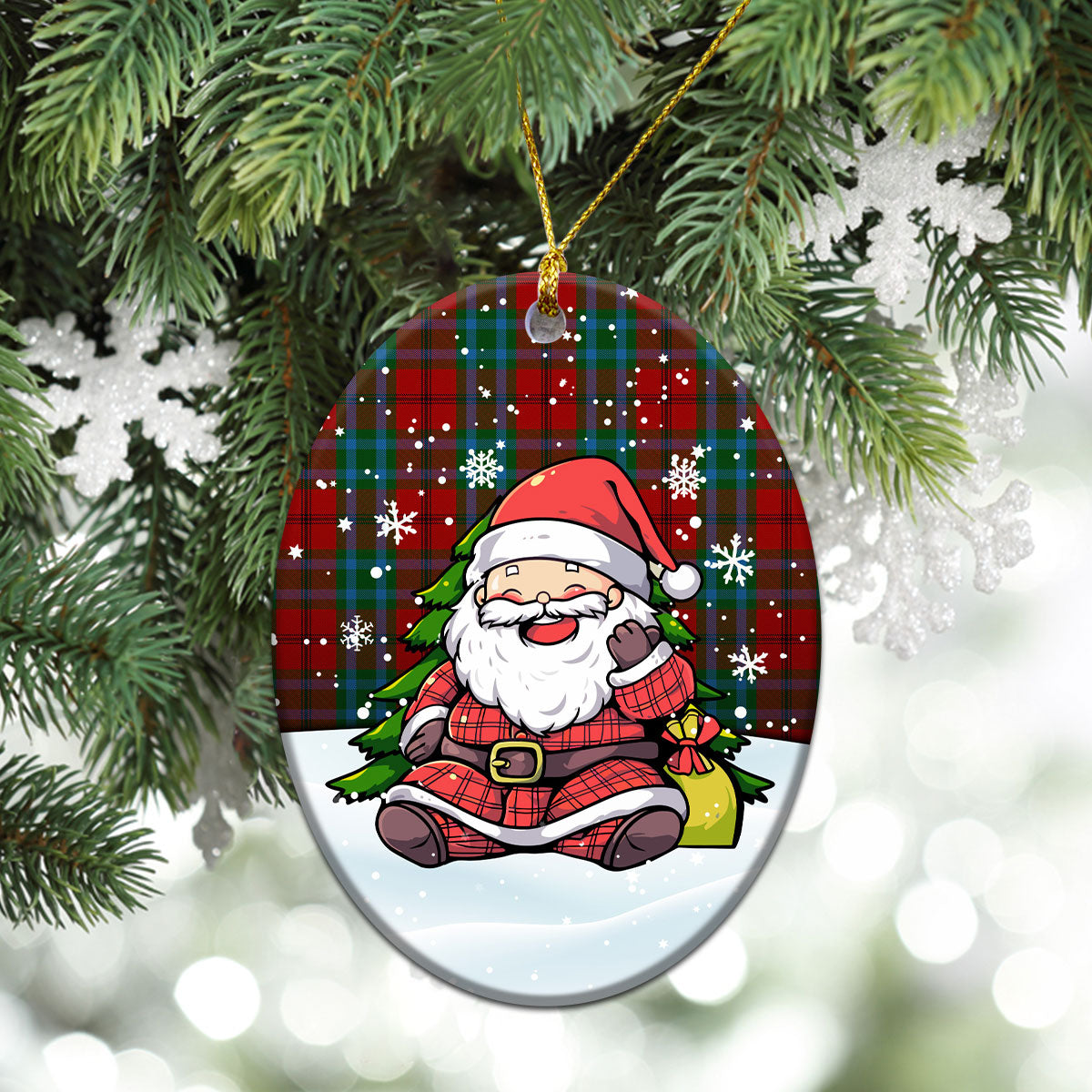 McCook Tartan Christmas Ceramic Ornament - Scottish Santa Style