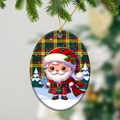 McMillan Old Modern Tartan Christmas Ceramic Ornament - Santa Claus In Kilt Style