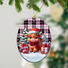 McPherson Hunting Modern Tartan Christmas Ceramic Ornament - Highland Cow Winter Style