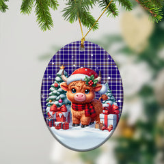 Ochterlony Tartan Christmas Ceramic Ornament - Highland Cow Winter Style