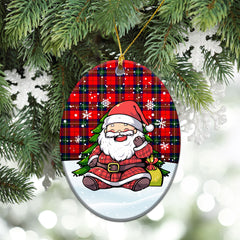 Ruthven Modern Tartan Christmas Ceramic Ornament - Scottish Santa Style