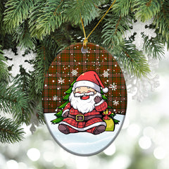 Scott Brown Modern Tartan Christmas Ceramic Ornament - Scottish Santa Style