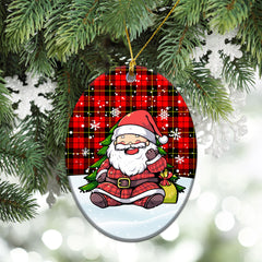 Wallace Hunting Red Tartan Christmas Ceramic Ornament - Scottish Santa Style