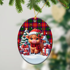 Wauchope (or Waugh) Tartan Christmas Ceramic Ornament - Highland Cow Winter Style