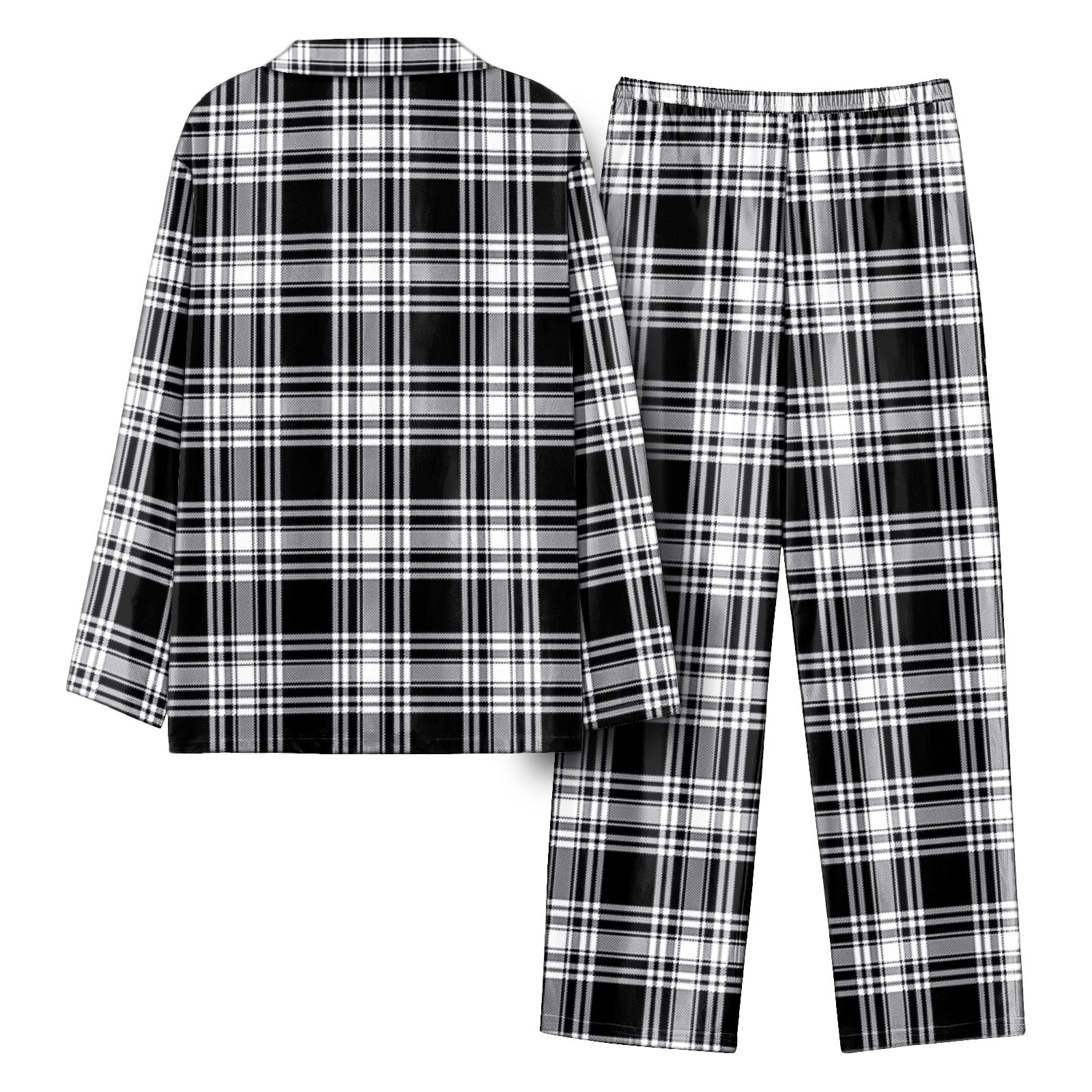 Menzies Black - White Modern Tartan Pajama Set