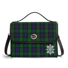Black Watch Tartan Crest Satchel Bag