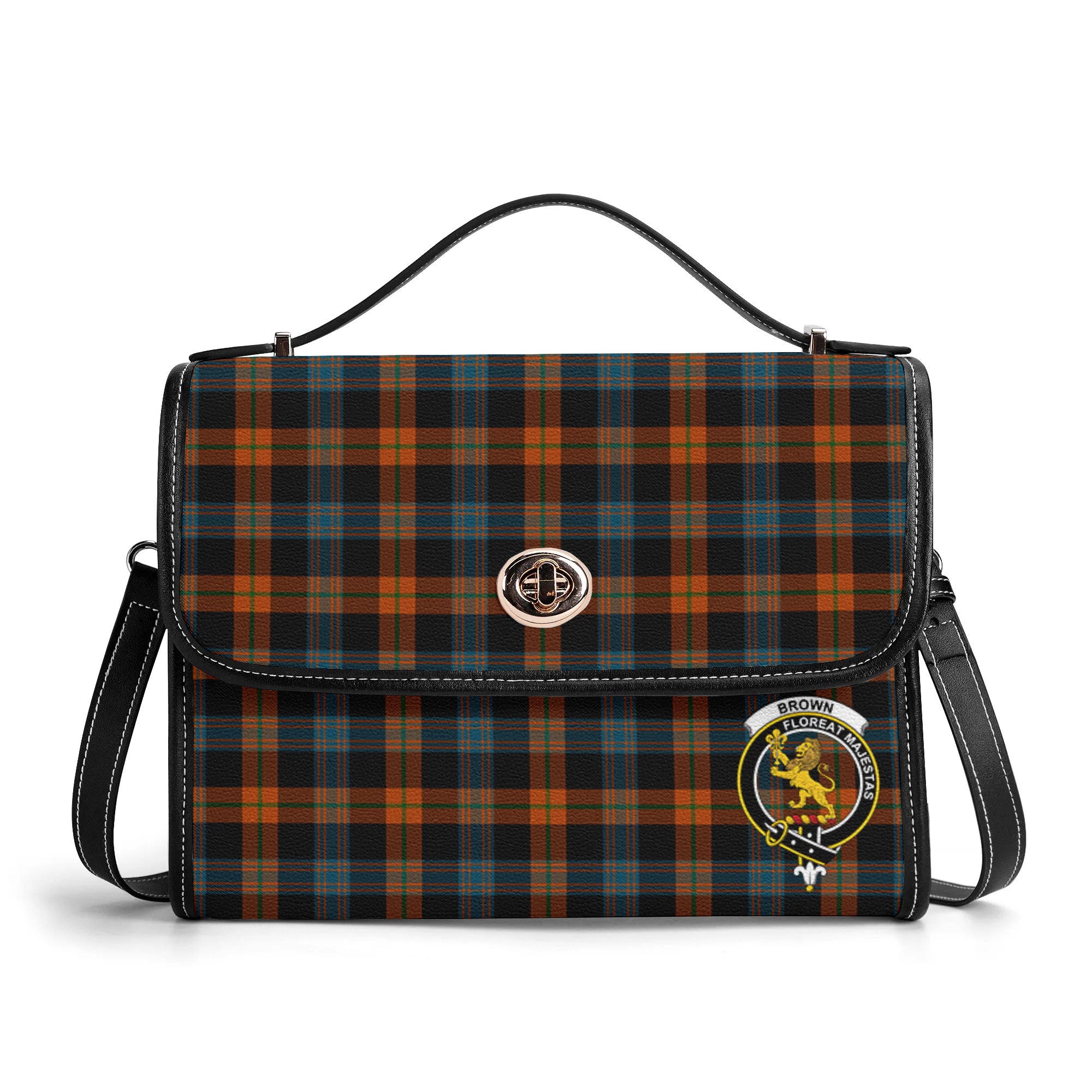 Brown Ancient Tartan Crest Satchel Bag