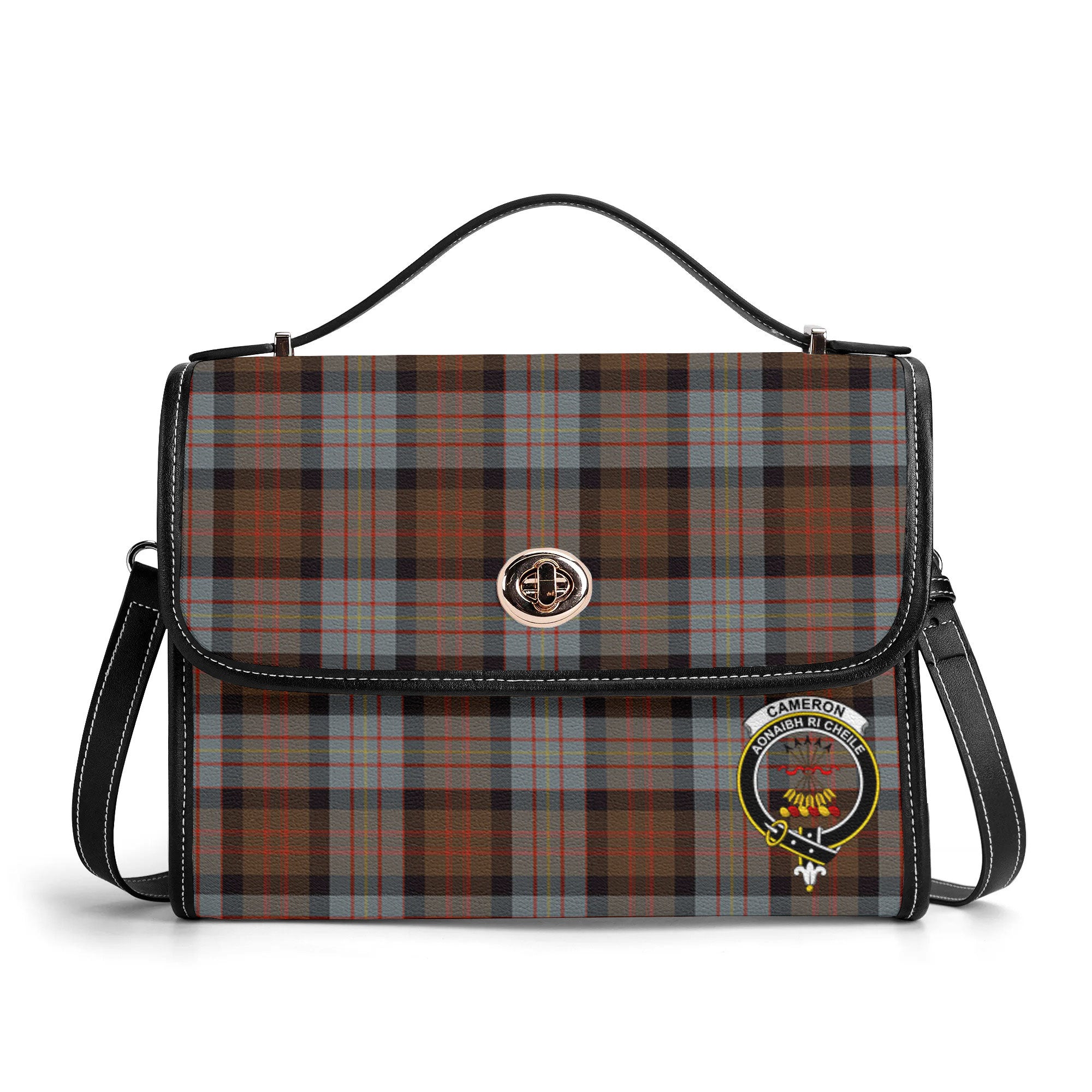 Cameron of Erracht Weathered Tartan Crest Satchel Bag