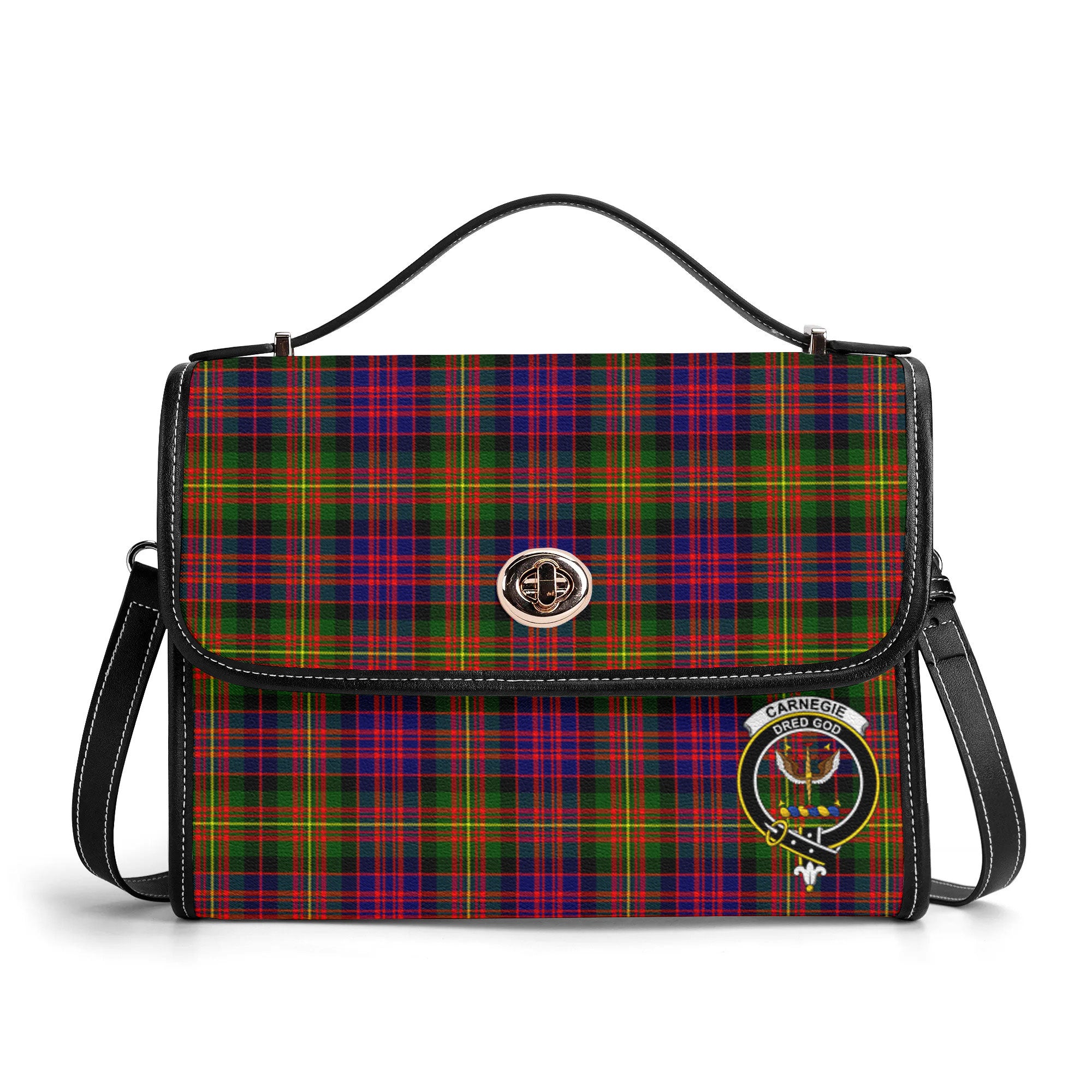 Carnegie Modern Tartan Crest Satchel Bag