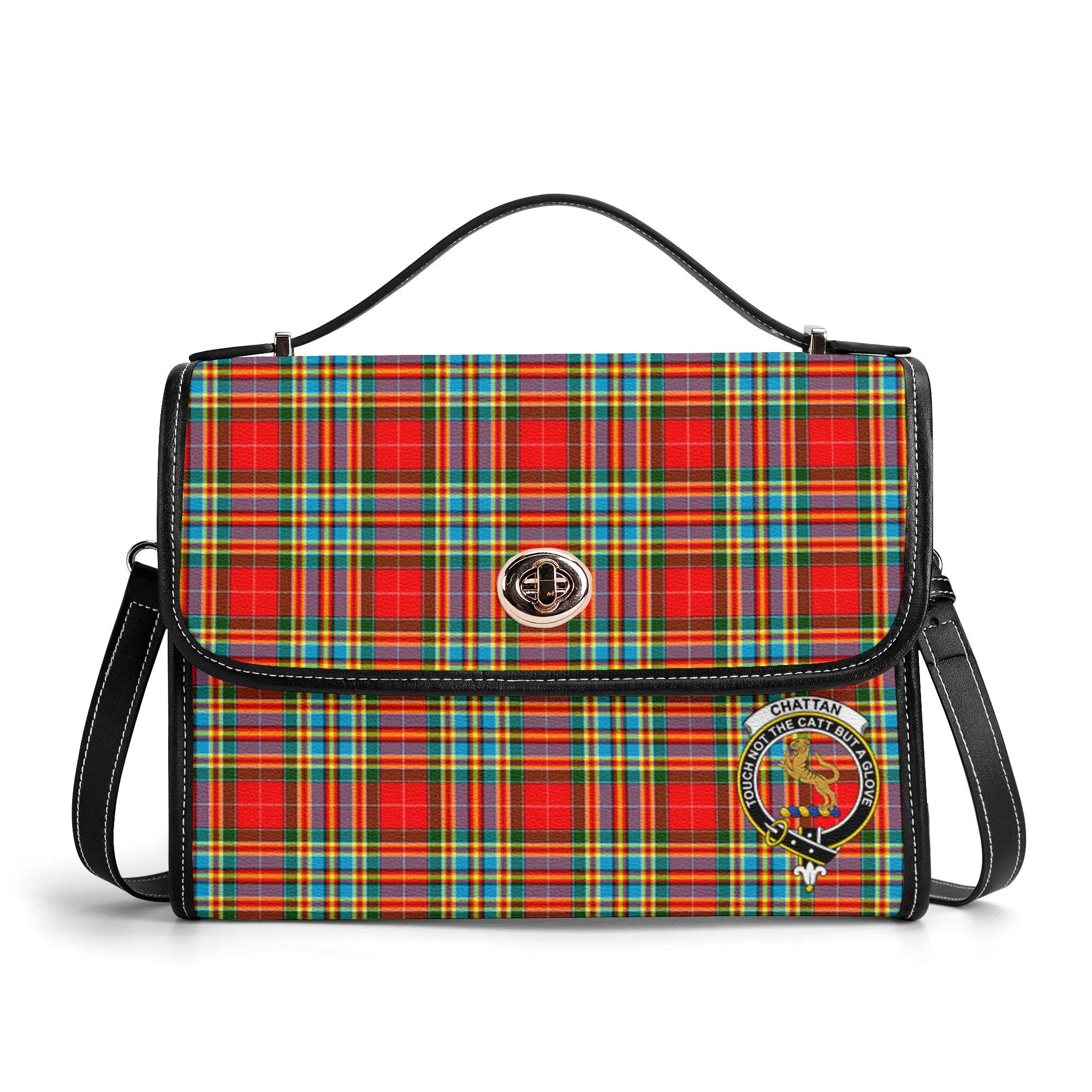 Chattan Tartan Crest Satchel Bag