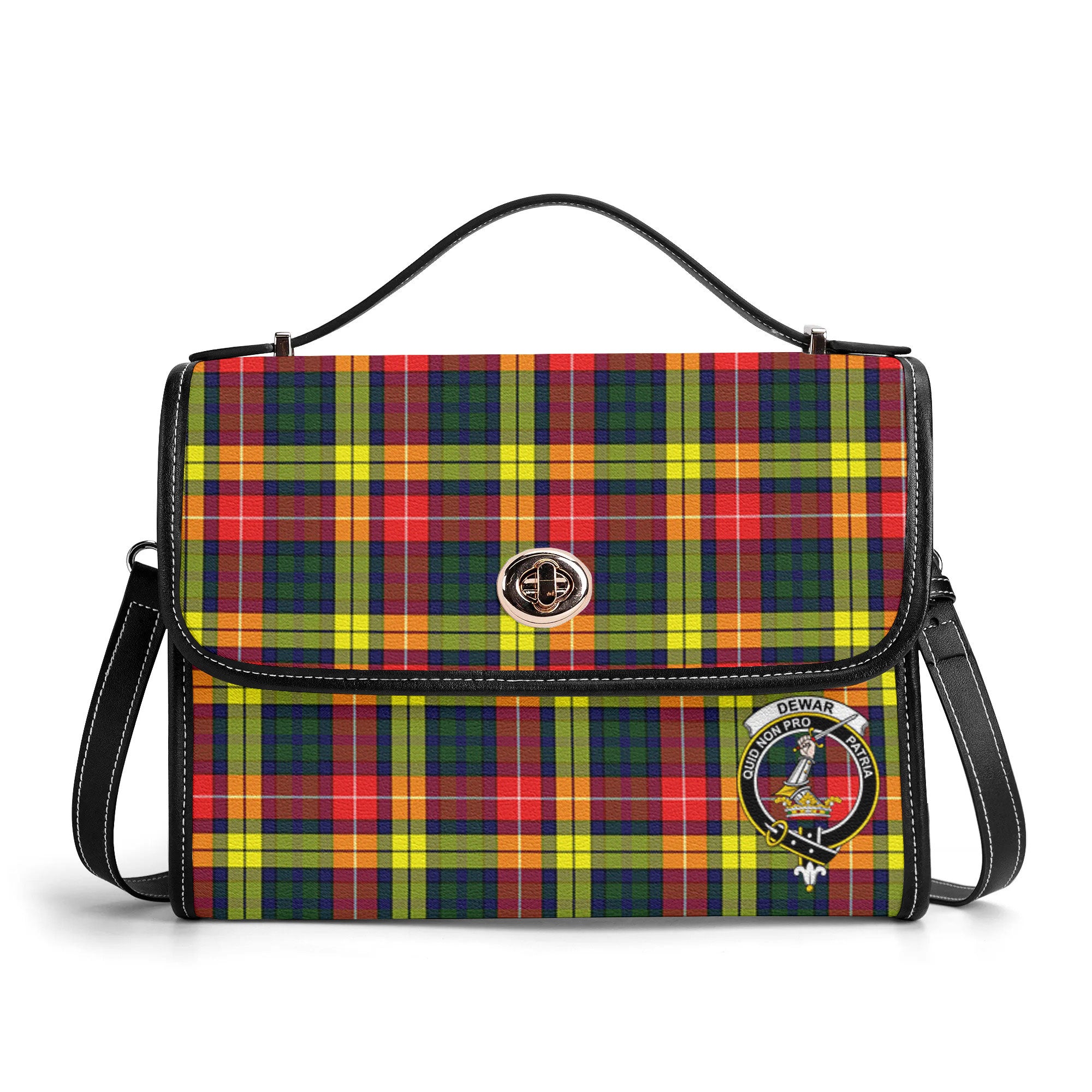 Dewar Tartan Crest Satchel Bag