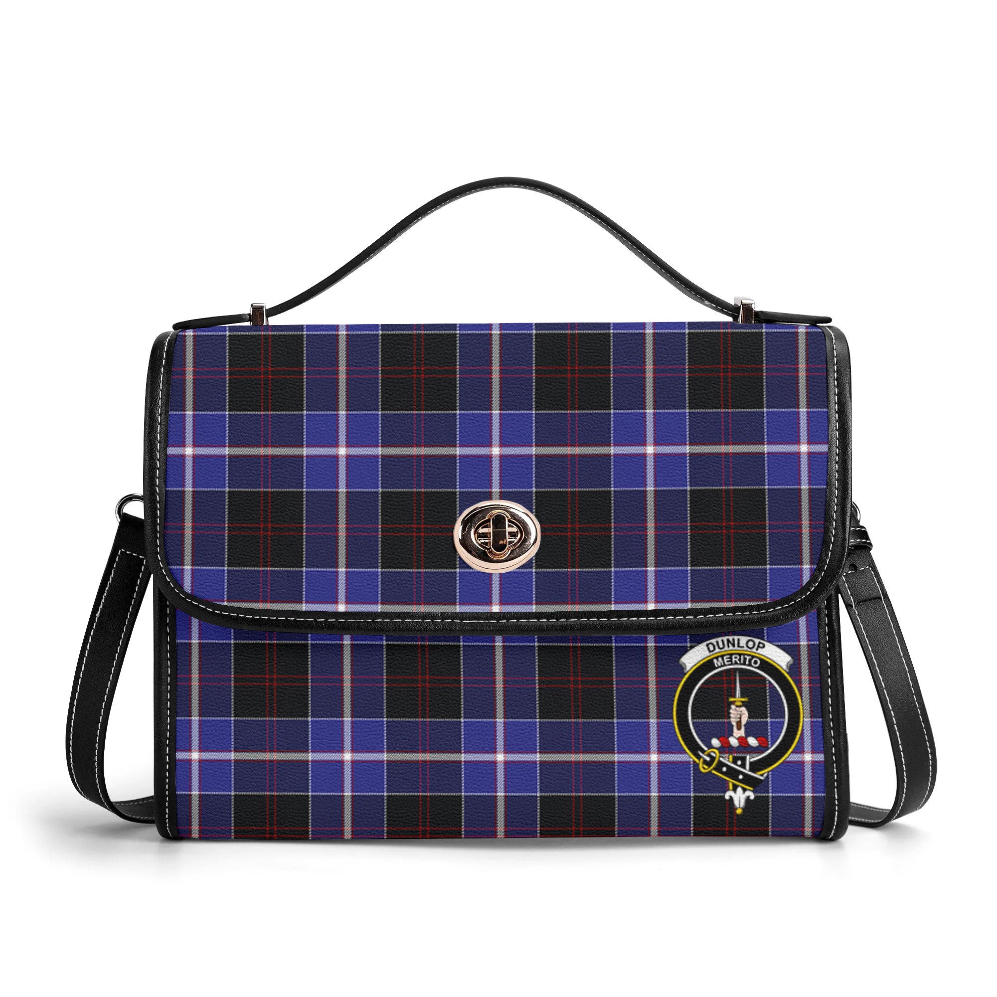 Dunlop Modern Tartan Crest Satchel Bag