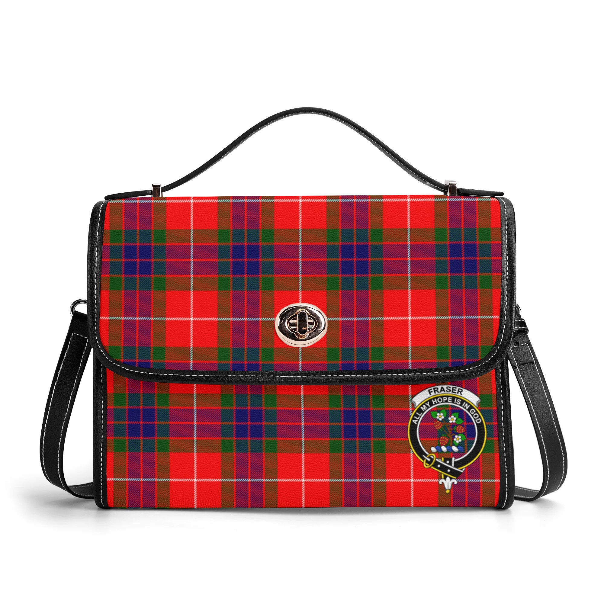 Fraser Tartan Crest Satchel Bag