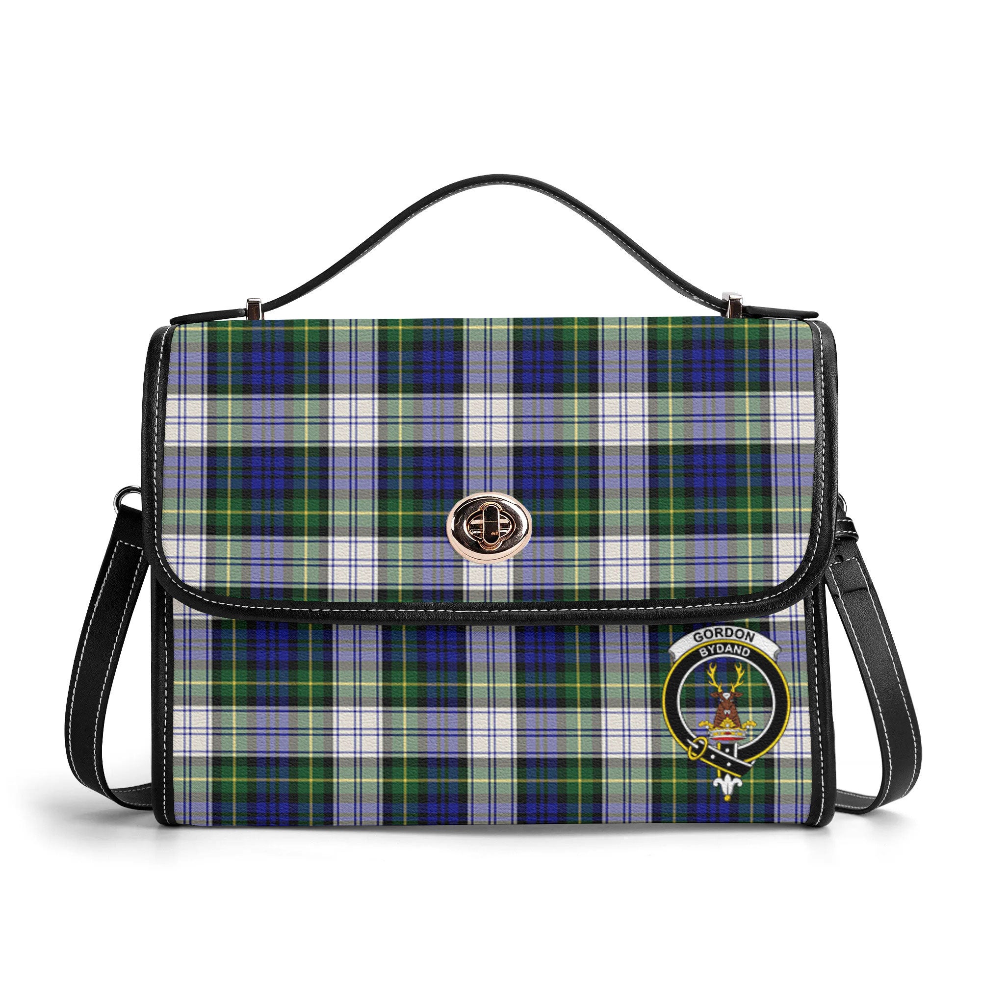 Gordon Dress Modern Tartan Crest Satchel Bag