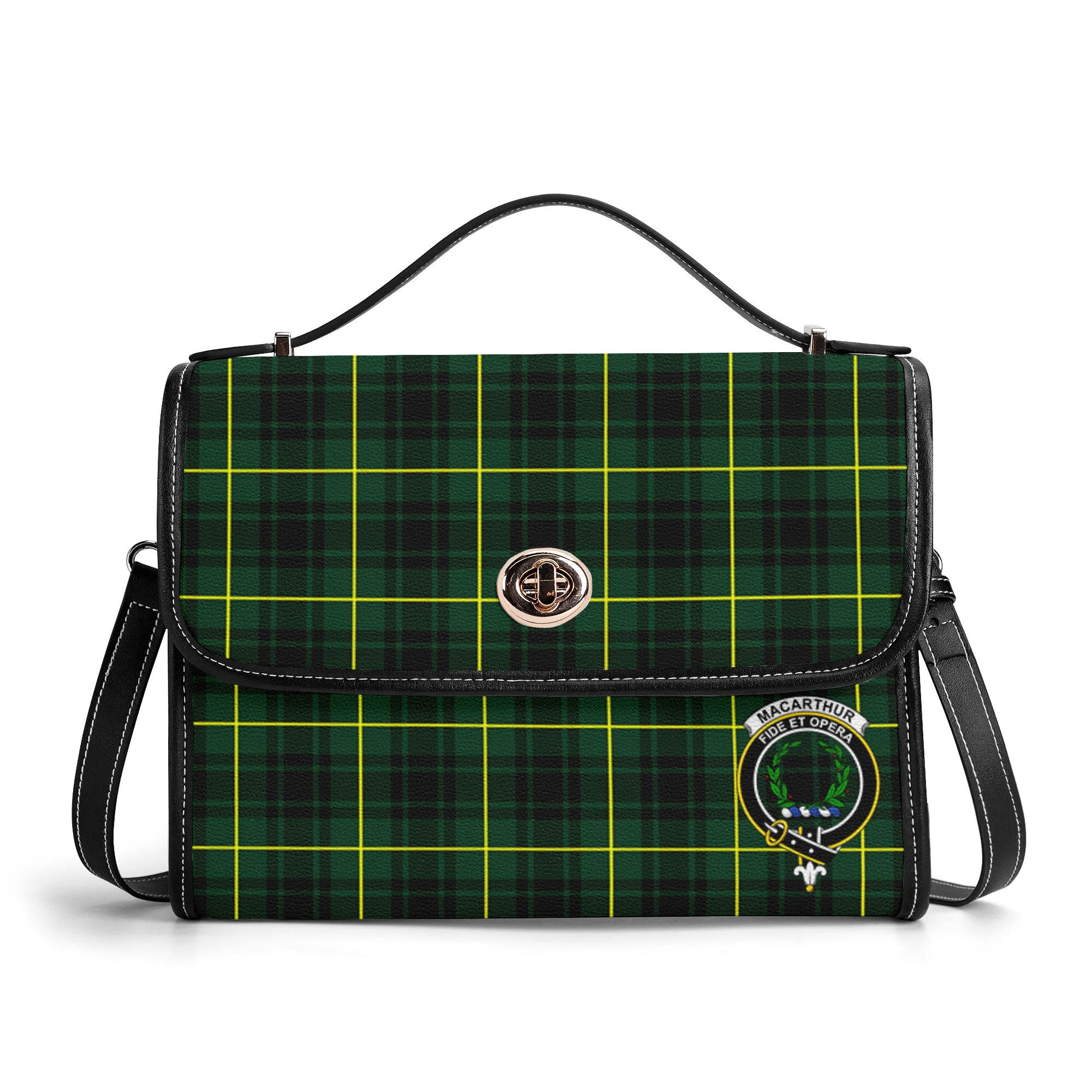 MacArthur Modern Tartan Crest Satchel Bag