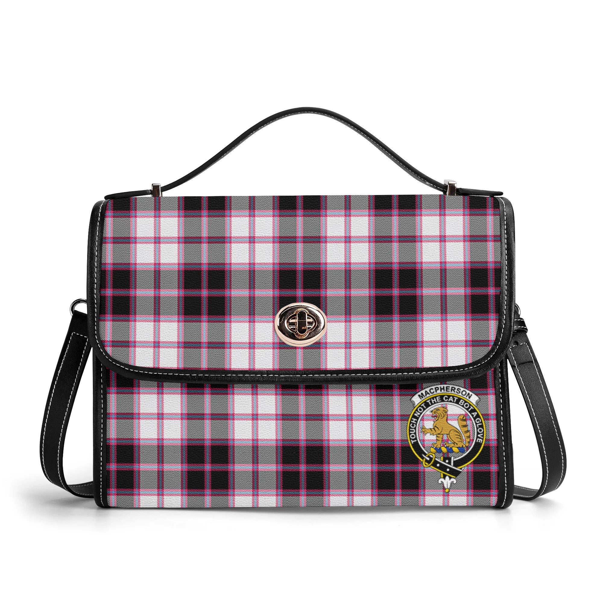 MacPherson Hunting Modern Tartan Crest Satchel Bag