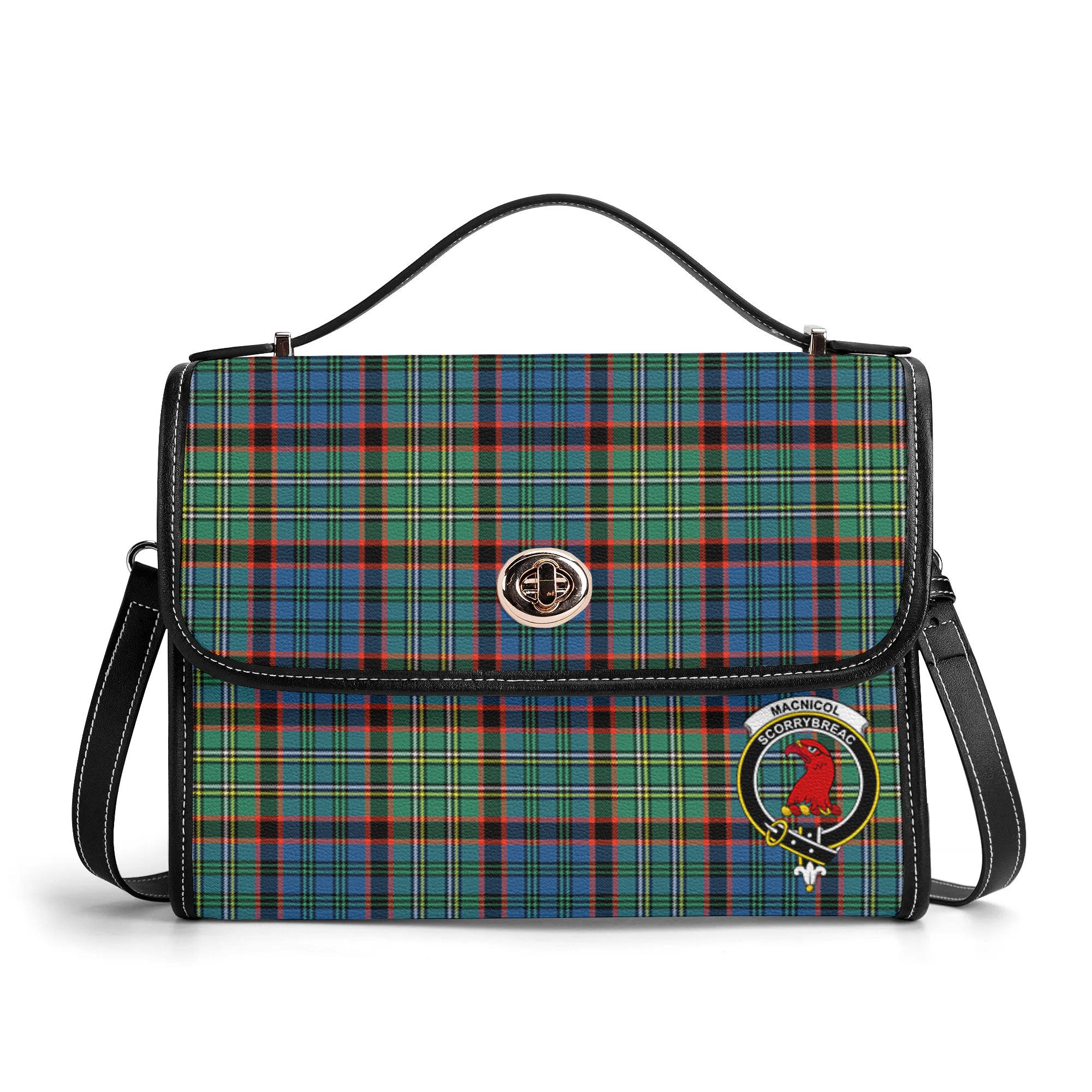 MacNicol Hunting Ancient Tartan Crest Satchel Bag